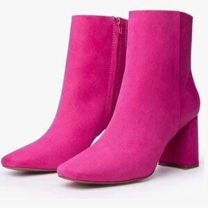 JORYA Vintage Vibe Ankle Boots Faux Suede Chunky Block Heel Booties Size 7.5 New